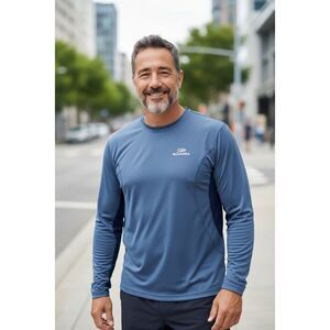 Seattle Seahawks NFL Team Apparel Men Blue Long Sleeve Size XL Stretch Crewneck